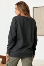 Basic Long Sleeve Soft Sweatshirt - Image 2