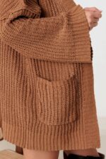 Long Sleeve Two Pocket Open Front Knit Cardigan - Image 27