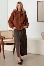 Sherpa Button-Up Two Pocket Hooded Pullover Jacket - Image 22