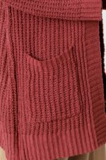 Long Sleeve Two Pocket Open Front Knit Cardigan - Image 12