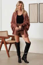 Batwing Sleeve Open Front Sweater Cardigan - Image 5