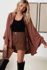 Batwing Sleeve Open Front Sweater Cardigan - Image 4