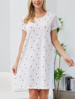 All Over Heart Print Nightdress