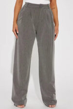 High-Waisted Pinstripe Wide Leg Trousers - Image 5