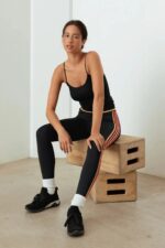 Sleek Vibrant Side Stripes High-Waist Legging - Image 2