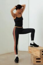 Sleek Vibrant Side Stripes High-Waist Legging - Image 3