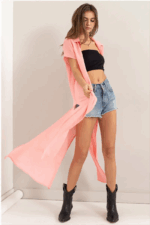 Button Down Short Sleeve Cover Up Shirt Dress