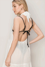 Tiered Semi Sheer Halter Neck Cover Up Maxi Dress - Image 7