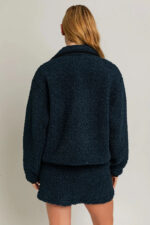 Sherpa Collard Front Pocket Button Closure Jacket - Image 2