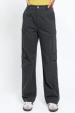 High Waisted Wide Leg Pockets Cargo Pants - Image 5