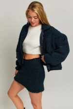 Sherpa Collard Front Pocket Button Closure Jacket - Image 3