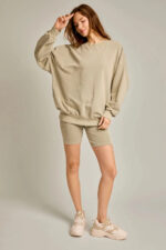 Washed Oversized Basic Pullover Top - Image 5