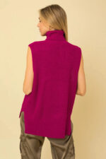 Oversized Fit Turtleneck Cozy Sweater Vest - Image 2