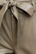 Paperbag High Waist Belted Vegan Trousers - Image 5