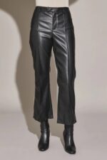 Vegan Leather Pintuck Ankle Pants - Image 6