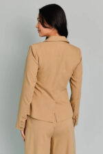 Camel Two Pocket Two Button Closure Blazer - Image 2