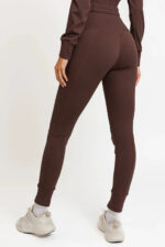 High Waist Banded Cuffs Jogger Pants Leggings - Image 2