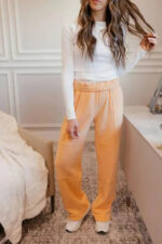 Soft Drawstring Tie Hem Casual Joggers Comfort Athleisure Pants - Image 3