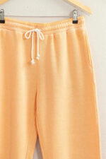 Peach Orange Soft Drawstring Joggers High Waist Comfort Pants - Image 2