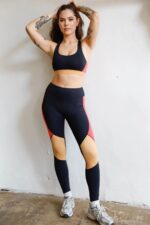 Trendy Color Block High-Waist Workout Leggings - Image 5