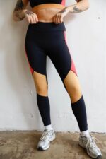 Trendy Color Block High-Waist Workout Leggings - Image 2