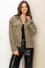 Corduroy Button Up Jacket for Boutique Women's Trendy Fall Outerwear - Image 4