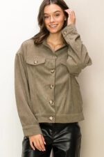Corduroy Button Up Jacket for Boutique Women's Trendy Fall Outerwear - Image 6