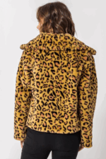 Leopard Print Sherpa Teddy Bear Cozy Oversized Fashion Bomber Jacket - Image 2