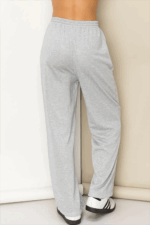 Lightweight Drawstring Wide Leg Side Pocket Relaxed Fit Lounge Sweatpants - Image 2