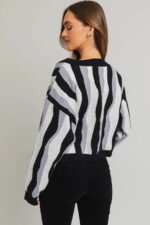 Swirl Print Long Sleeve Sweater Cardigan - Image 2