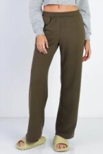 Olive Wide Leg Side Pockets Sweatpants /3-2-1 - Image 3