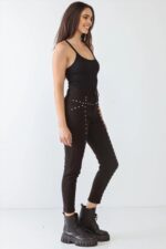 Studded Skinny Rivet Two Pocket High Waist Pants - Image 6