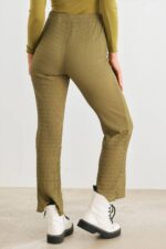 Light Olive Plisse High Waist Lettuce Hem Pants /1-2-2-1 - Image 4