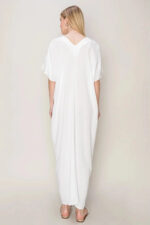 Breezy Elegant V-Neck Dolman Sleeves Beach Coverup Kaftan Dress - Image 3