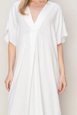 Breezy Elegant V-Neck Dolman Sleeves Beach Coverup Kaftan Dress - Image 6