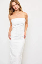 Princess Line Slit Lace Front Long Bandeau Maxi Dress - Image 5