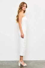 Princess Line Slit Lace Front Long Bandeau Maxi Dress - Image 4