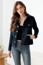 Mid Waist Stripe Flare Denim Jeans - Image 10