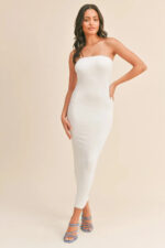 Black Lightweight Soft Tube Maxi Dress - Image 3