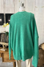 Oversized Button Front Knit Cardigan with Pocket Cozy Layering Cardigan - Image 2