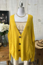 Oversized Button Front Knit Cardigan with Pocket Cozy Layering Cardigan - Image 3