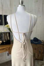 Darling Ribbed Knit Ruched Center V-Neck Lace Up Back Bodycon Midi Dress - Image 2