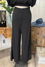 Black Heavy Weight Drawstring Wide Leg Soft Wholesale Boutique Pants