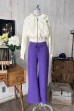 Wide Leg Drawstring Soft Side Slit Lounge Pants Sweatpants - Image 6