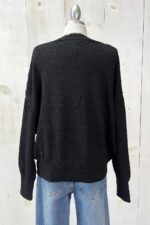 Soft Textured Button Front V-Neck Long Sleeve Cozy Boutique Fashion Cardigan Sweater - Image 2