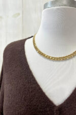 Cozy V-Neck Soft Knit Center Seam Detail Relaxed Fit Long Sleeve Pullover Sweater - Image 6