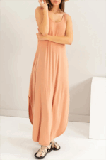 Sleeveless Two Side Pocket Flowing Maxi Dress
