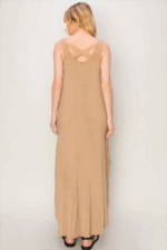Sleeveless Two Side Pocket Flowing Maxi Dress - Image 6