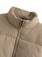Women’s Winter Thick Short Puffer Jacket – Lightweight Warm Stand Collar Coat with Adjustable Drawstring Hem and Secure Zip Pockets - Image 2