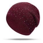 Women’s Rhinestone Knit Beanie | Sparkly Winter Warm Hat | Stretchy Fashion Beanie - Image 4